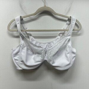Glamorise white lace front clasp bra adjustable straps 46C